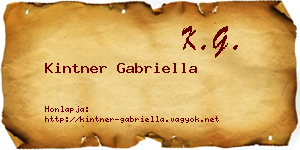 Kintner Gabriella névjegykártya